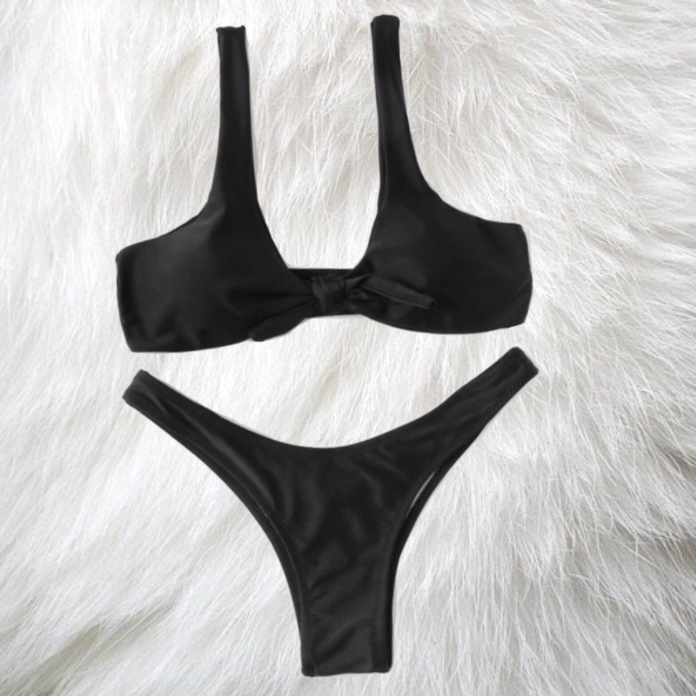 EMILY Solid Black Brazilian Bikini